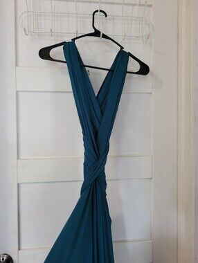 Teal Twist-Back Women’s Dress